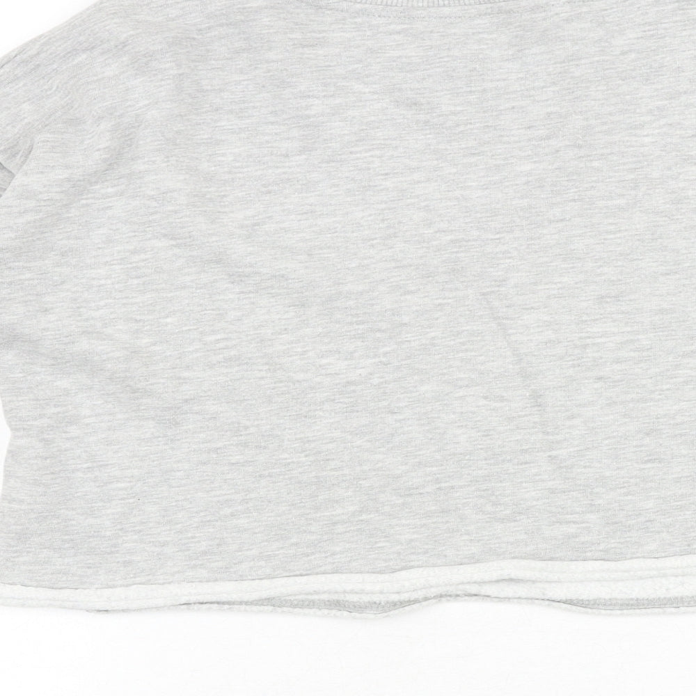 H&M Girls Grey Cotton Pullover Sweatshirt Size 12-13 Years Pullover - Lips Motif