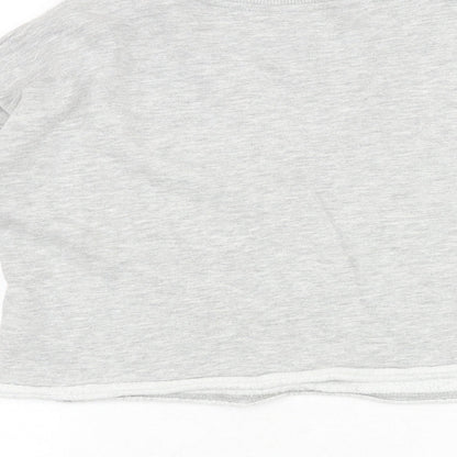 H&M Girls Grey Cotton Pullover Sweatshirt Size 12-13 Years Pullover - Lips Motif