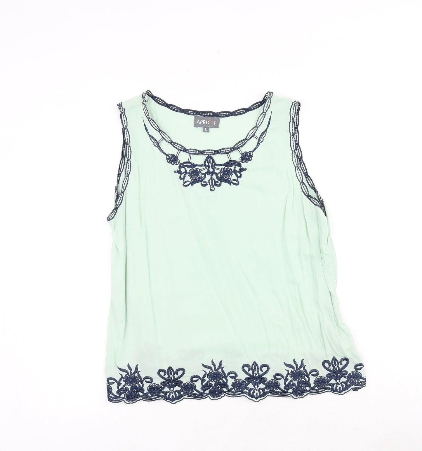 Womens UK Size L Apricot Green Basic Tank