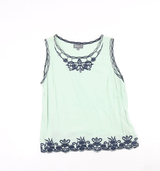 Womens UK Size L Apricot Green Basic Tank