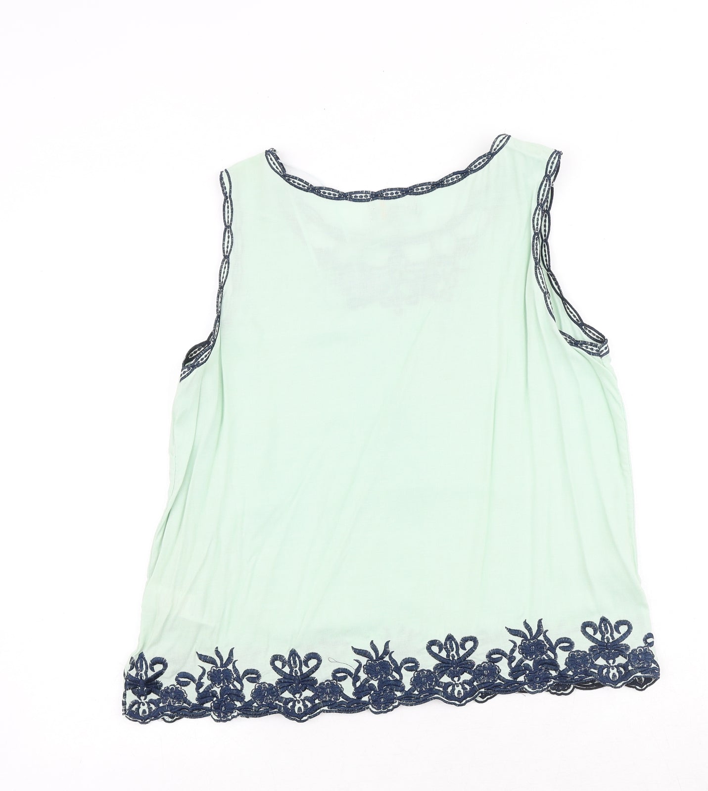 Womens UK Size L Apricot Green Basic Tank