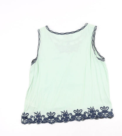 Womens UK Size L Apricot Green Basic Tank