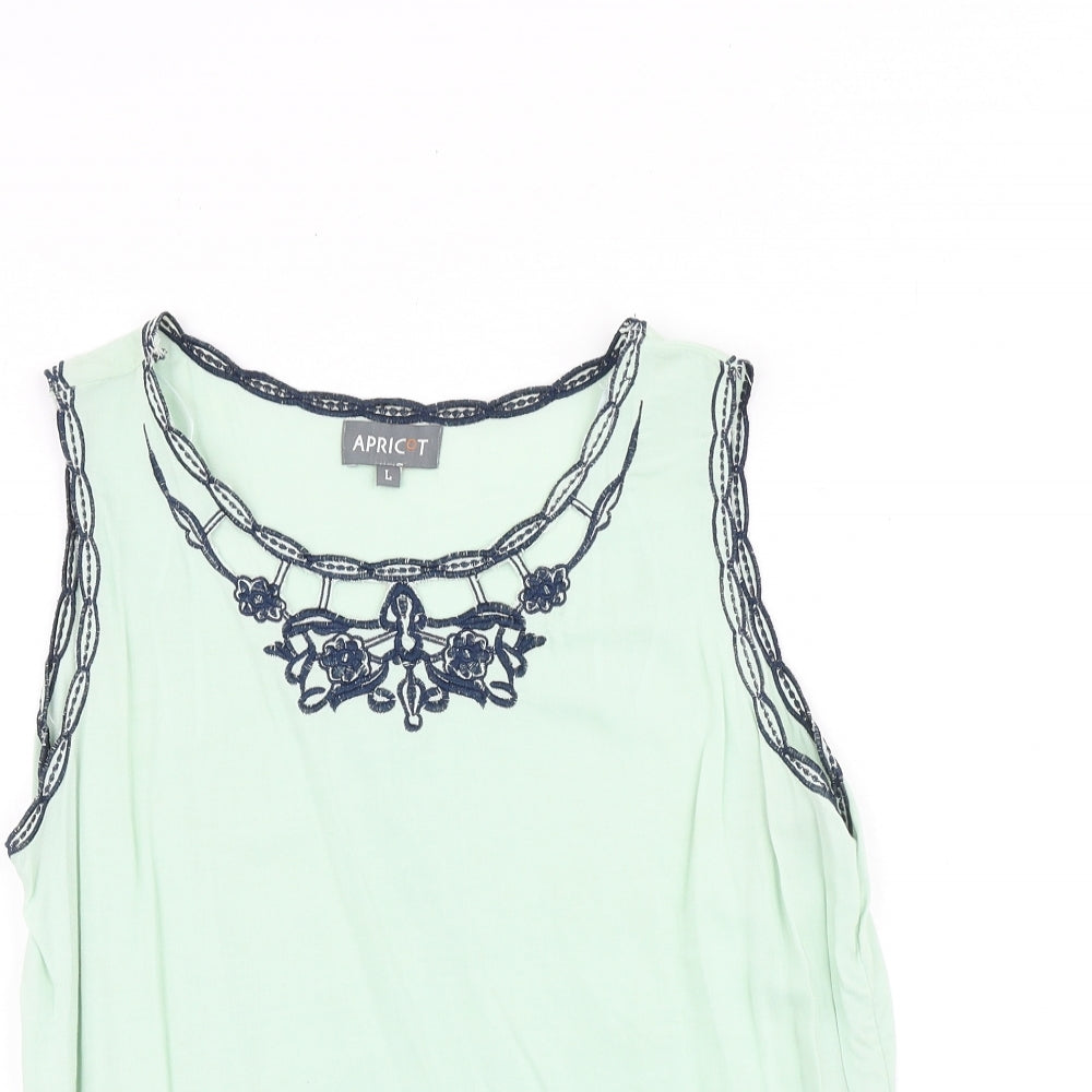 Womens UK Size L Apricot Green Basic Tank