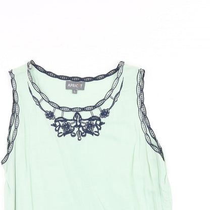 Womens UK Size L Apricot Green Basic Tank
