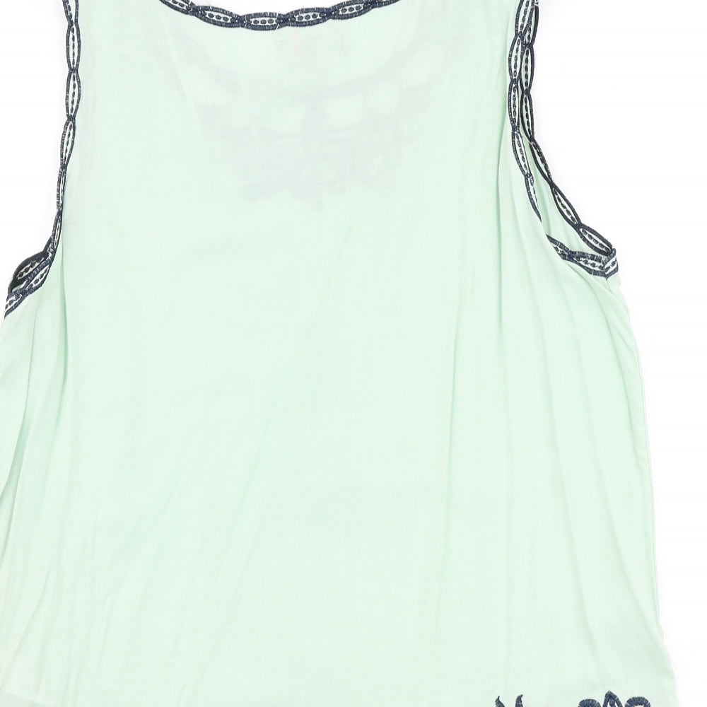 Womens UK Size L Apricot Green Basic Tank