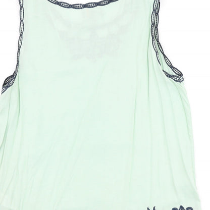 Womens UK Size L Apricot Green Basic Tank