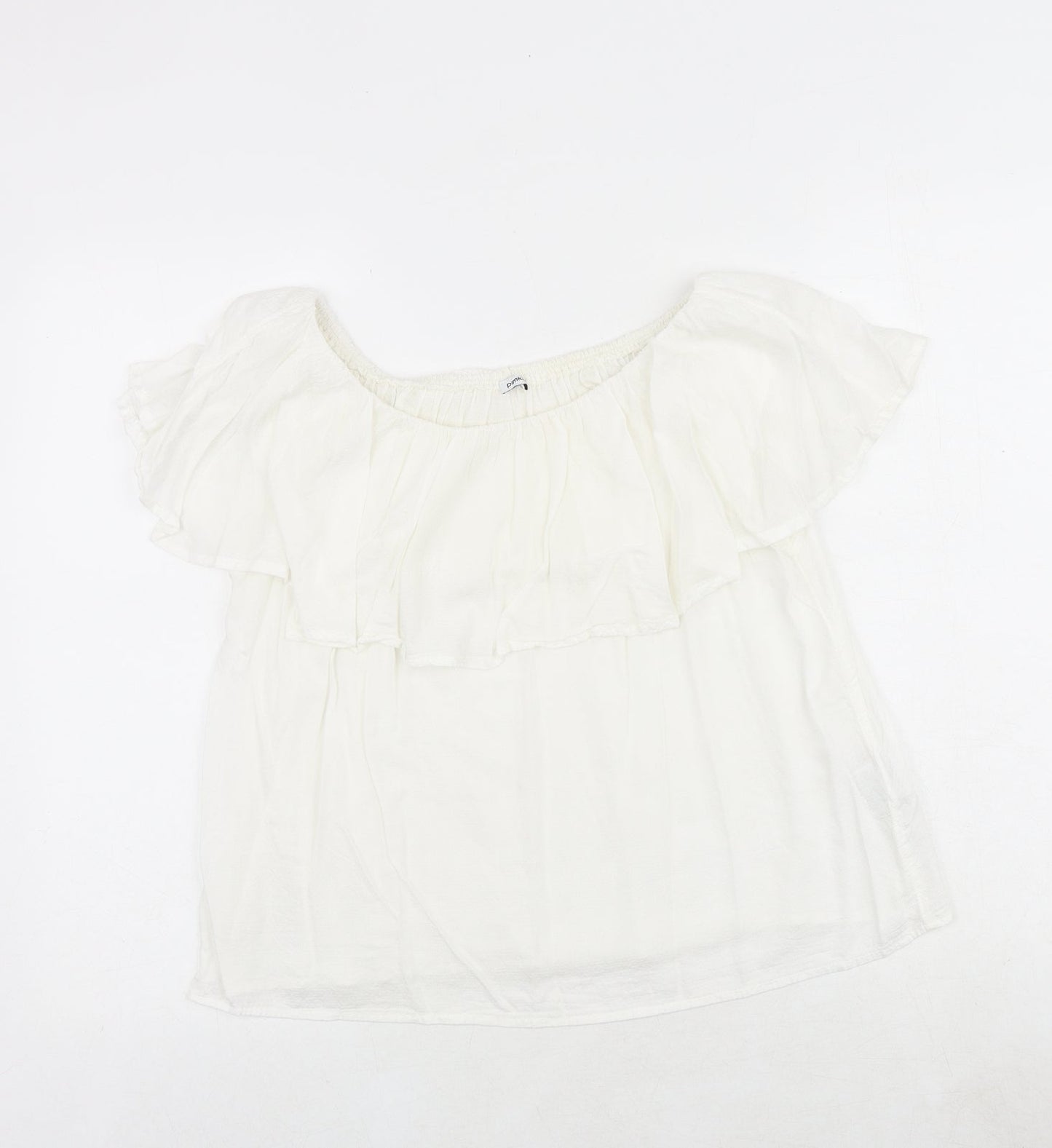 Womens UK Size M Pimkie White Basic Blouse