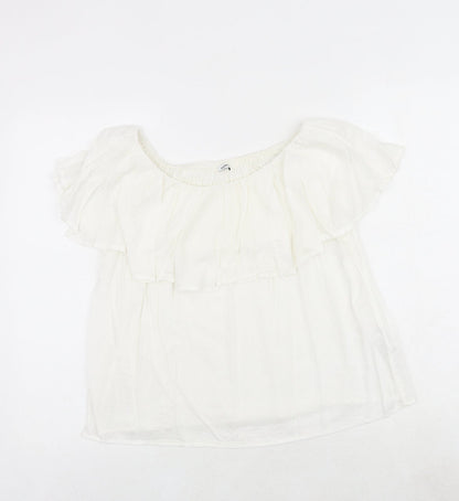 Womens UK Size M Pimkie White Basic Blouse