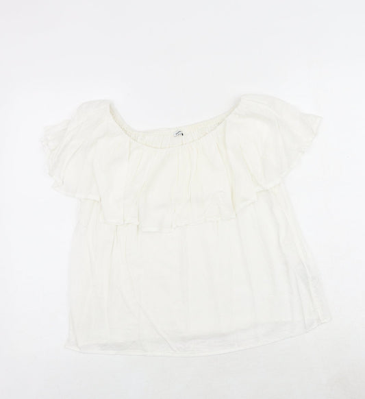 Womens UK Size M Pimkie White Basic Blouse