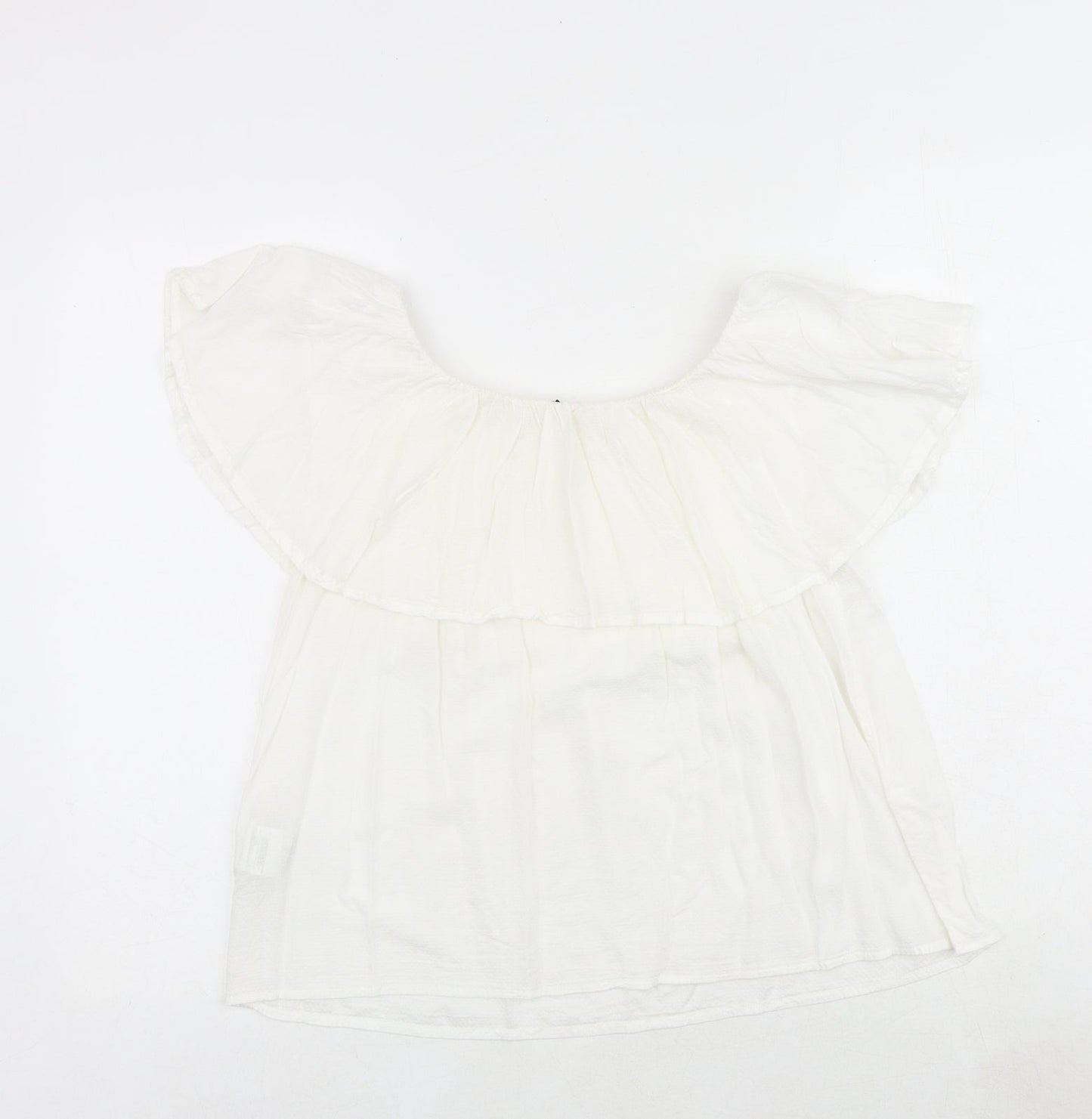 Womens UK Size M Pimkie White Basic Blouse