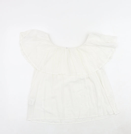 Womens UK Size M Pimkie White Basic Blouse