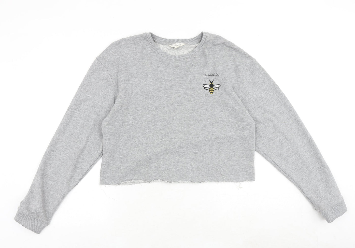 Miss Selfridge Womens Grey Polyester Pullover Sweatshirt Size 10 Pullover - Meant to Bee