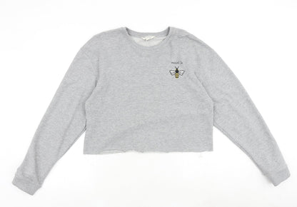 Miss Selfridge Womens Grey Polyester Pullover Sweatshirt Size 10 Pullover - Meant to Bee