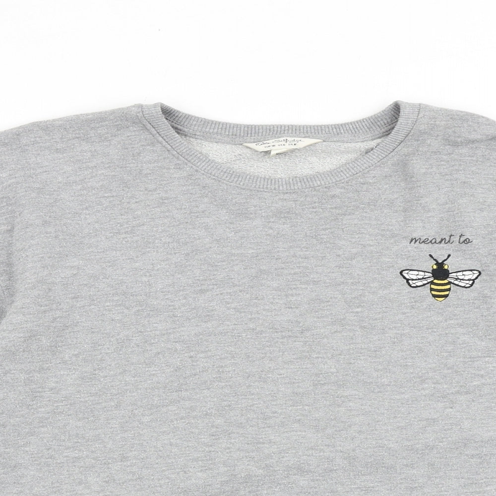 Miss Selfridge Womens Grey Polyester Pullover Sweatshirt Size 10 Pullover - Meant to Bee