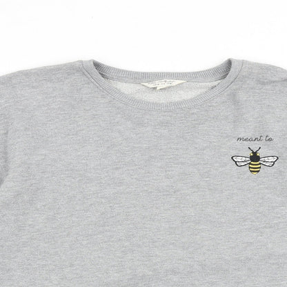 Miss Selfridge Womens Grey Polyester Pullover Sweatshirt Size 10 Pullover - Meant to Bee