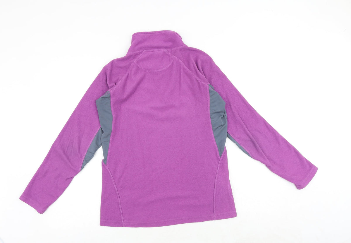 Technicals Womens Purple Colourblock Polyester Pullover Sweatshirt Size 10 Zip