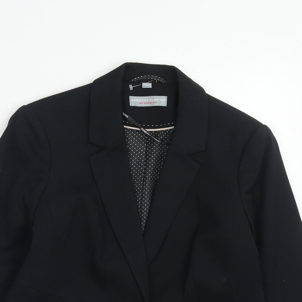 Dorothy Perkins Womens Black Polyester Jacket Suit Jacket Size 8