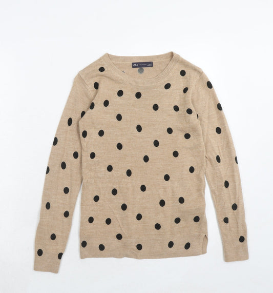 Womens UK Size XS Marks and Spencer Brown Pullover Jumper