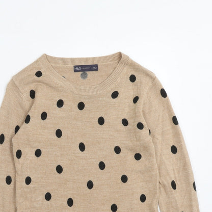Womens UK Size XS Marks and Spencer Brown Pullover Jumper