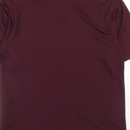 Boronia Mens Red Polyester Pullover T-Shirt Size S Crew Neck Pullover