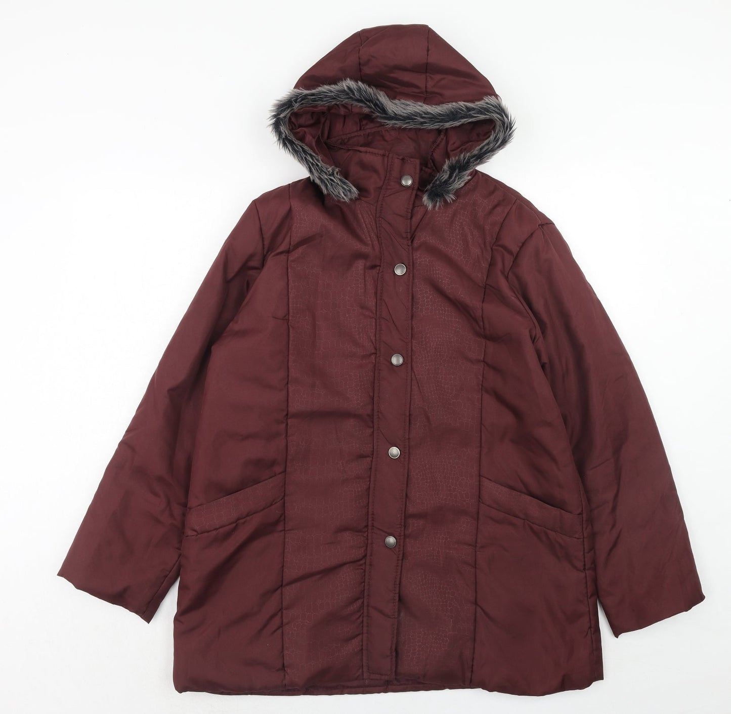 Womens UK Size M Anne De Lancay Red Parka Coat