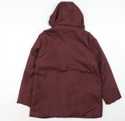 Womens UK Size M Anne De Lancay Red Parka Coat
