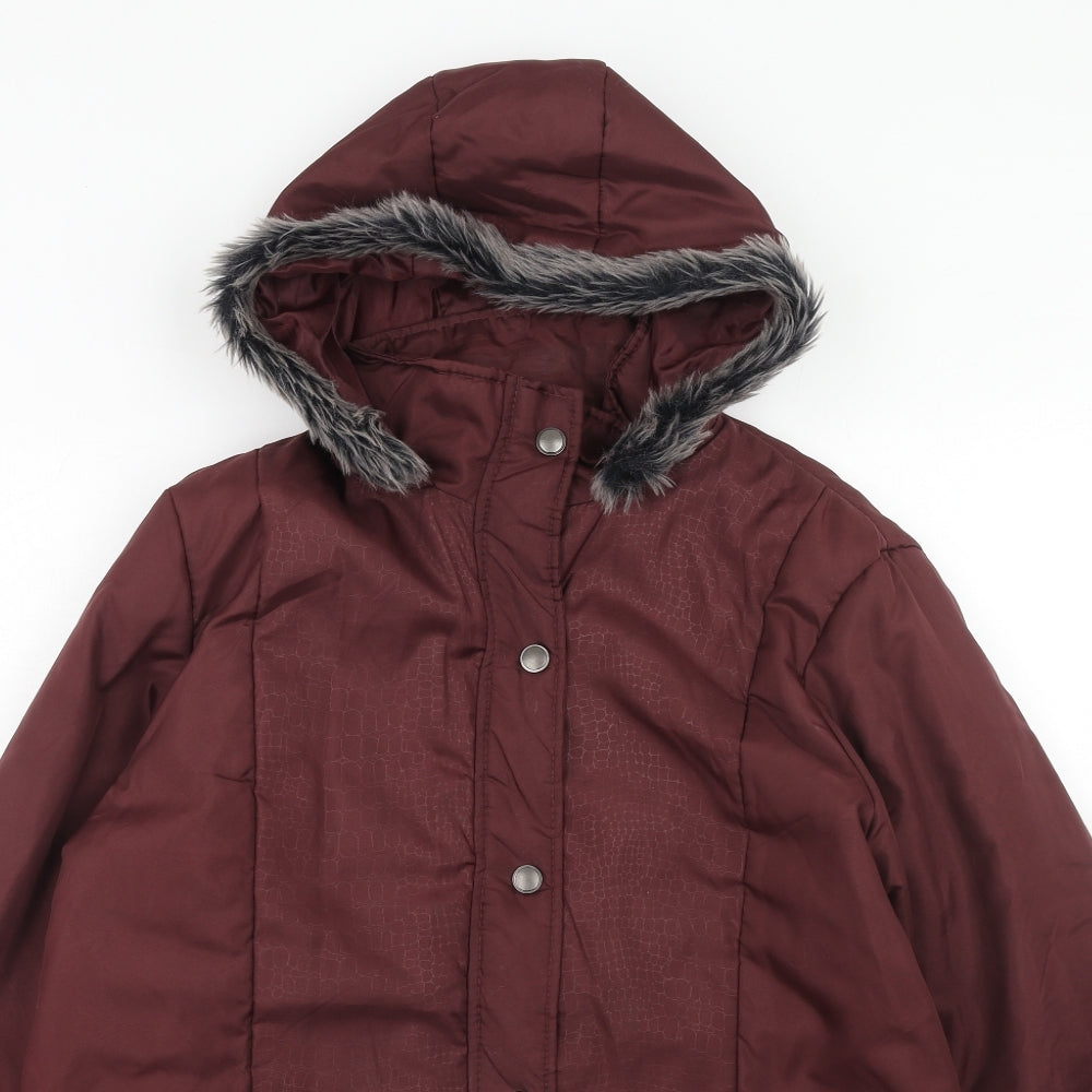 Womens UK Size M Anne De Lancay Red Parka Coat