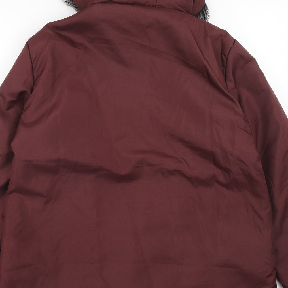 Womens UK Size M Anne De Lancay Red Parka Coat