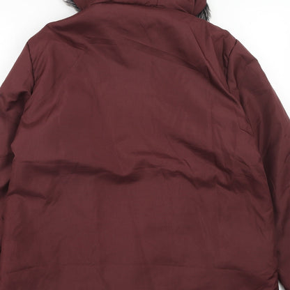 Womens UK Size M Anne De Lancay Red Parka Coat