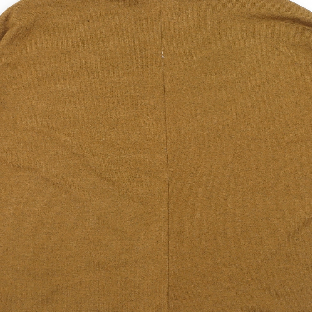 New Look Womens Yellow Polyester Basic Blouse Size M V-Neck