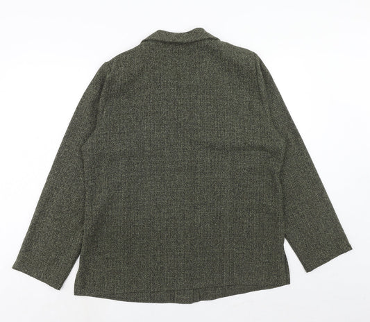 EWM Womens Green Polyester Jacket Blazer Size 18