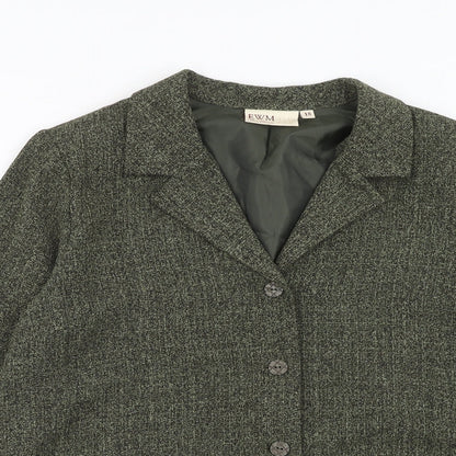 EWM Womens Green Polyester Jacket Blazer Size 18