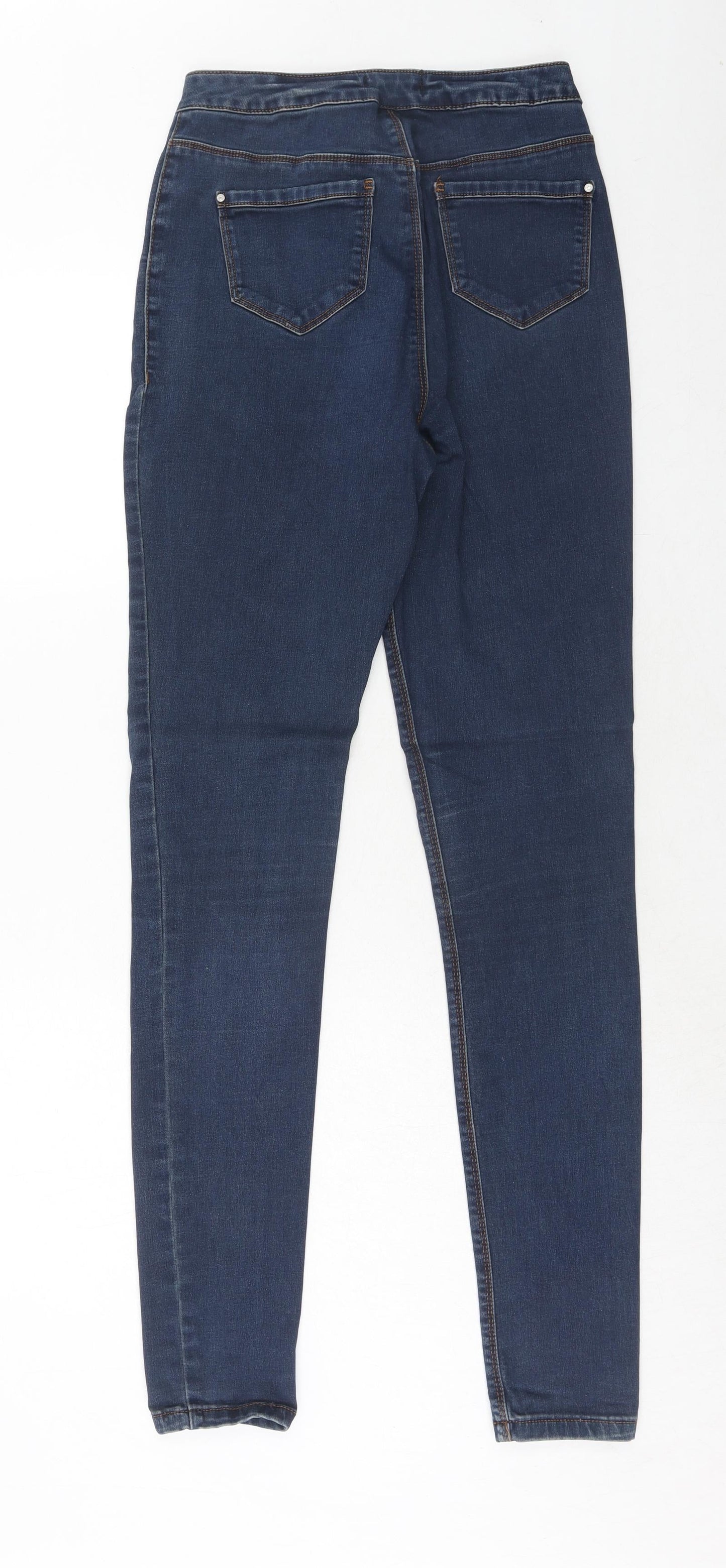 Missguided Womens Blue Cotton Skinny Jeans Size 10 Regular Zip