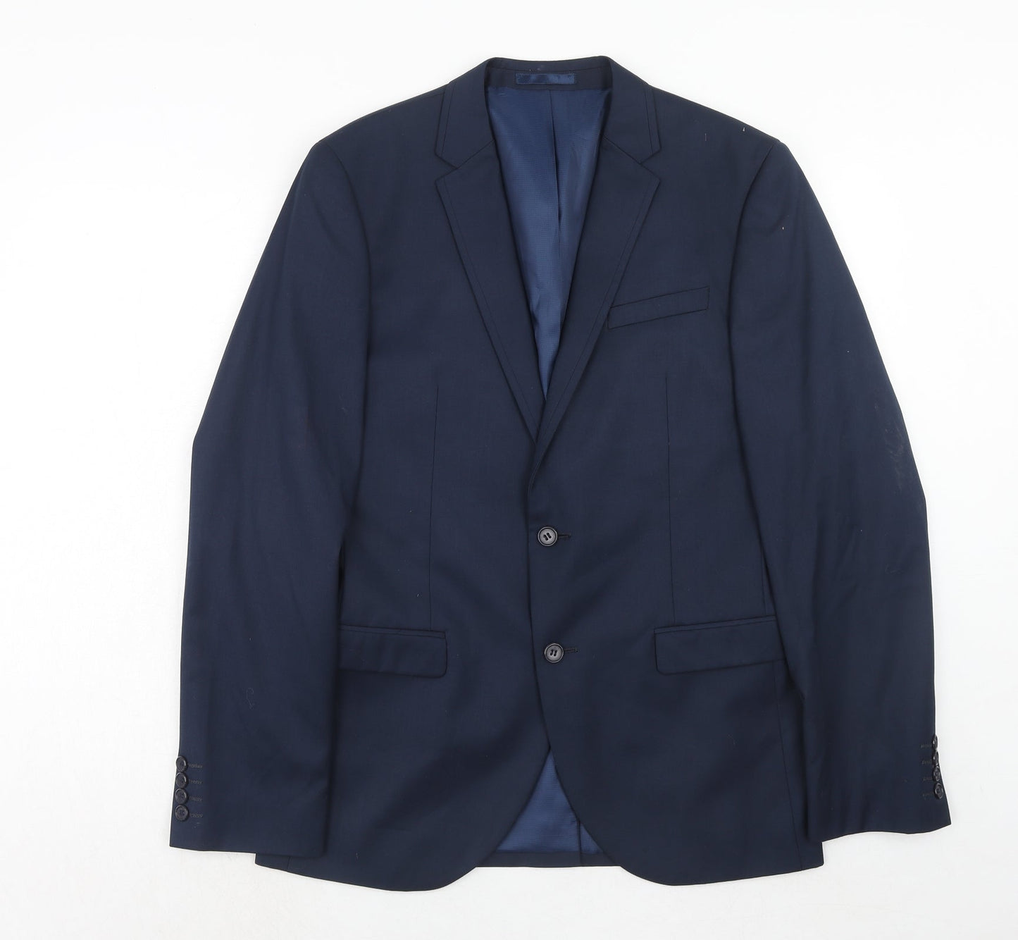 NEXT Mens Blue Polyester Jacket Suit Jacket Size 40 Regular