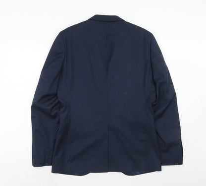 NEXT Mens Blue Polyester Jacket Suit Jacket Size 40 Regular