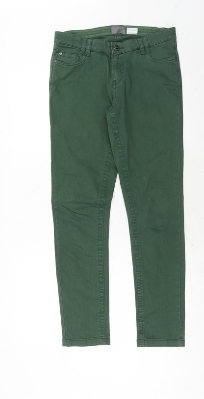 Yessica Womens Green Cotton Straight Jeans Size 30 in Regular Zip