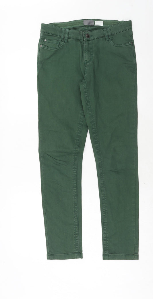 Yessica Womens Green Cotton Straight Jeans Size 30 in Regular Zip