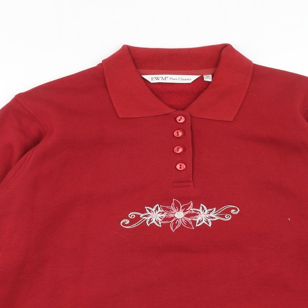 Womens UK Size 14 EWM Red Pullover Sweatshirt