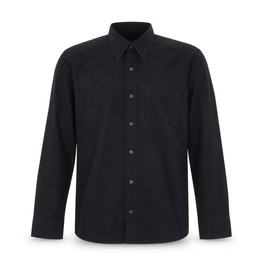 Mens UK Size M H&M Black  Button-Up Long Sleeve Casual Shirt