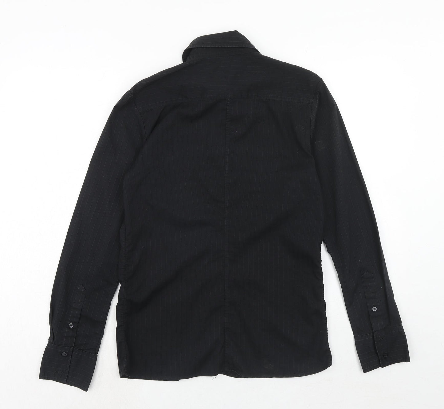 Mens UK Size M H&M Black  Button-Up Long Sleeve Casual Shirt