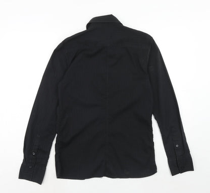 Mens UK Size M H&M Black  Button-Up Long Sleeve Casual Shirt