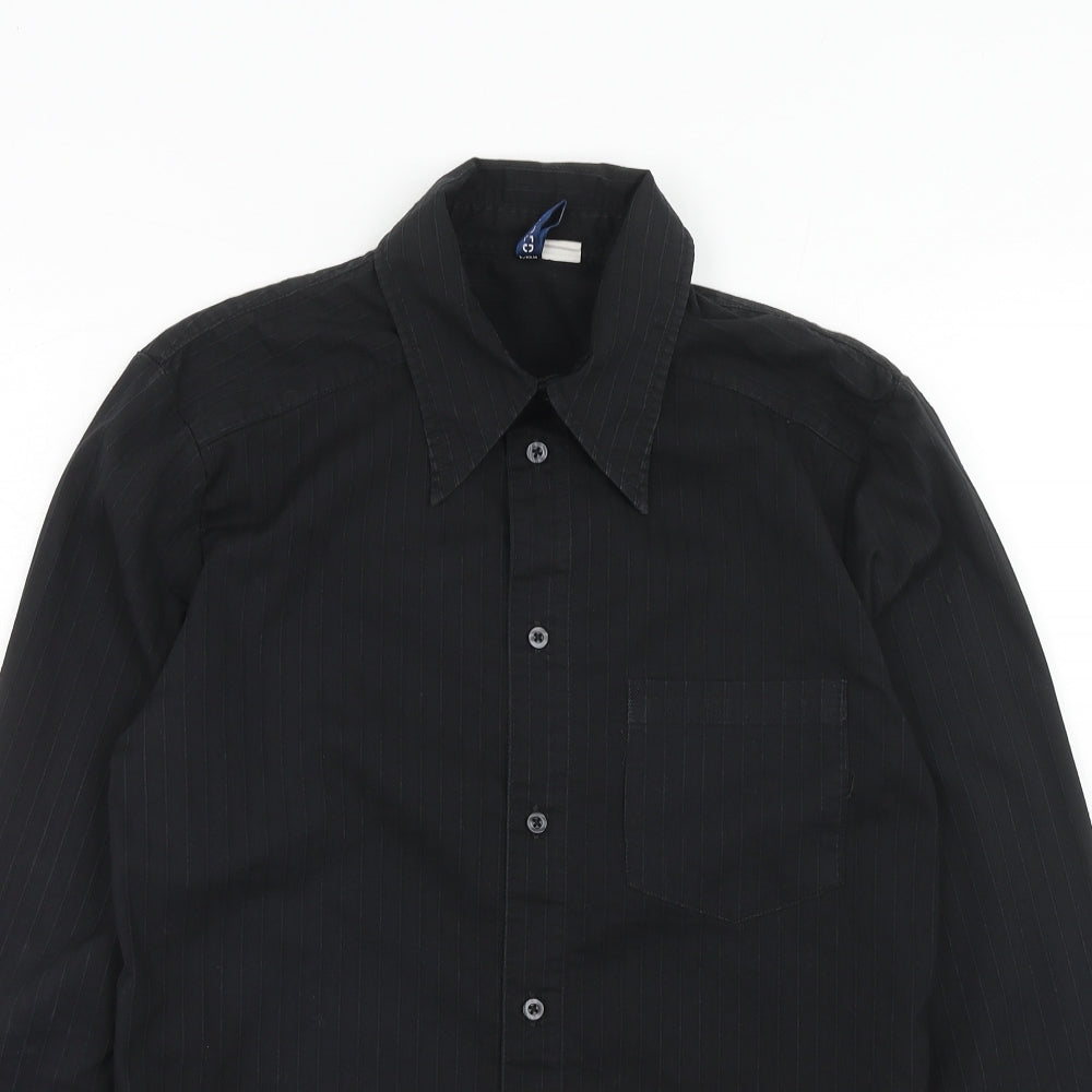 Mens UK Size M H&M Black  Button-Up Long Sleeve Casual Shirt