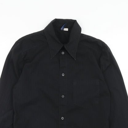 Mens UK Size M H&M Black  Button-Up Long Sleeve Casual Shirt