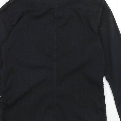 Mens UK Size M H&M Black  Button-Up Long Sleeve Casual Shirt