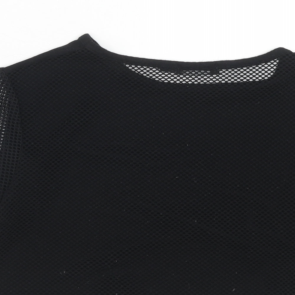 Womens UK Size 6 PRETTYLITTLETHING Black Cropped T-Shirt