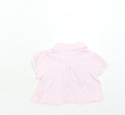 NEXT Girls Pink Striped Cotton Jacket Size 2-3 Years Button