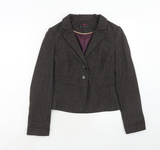 New Look Womens Brown Polyester Jacket Blazer Size 8