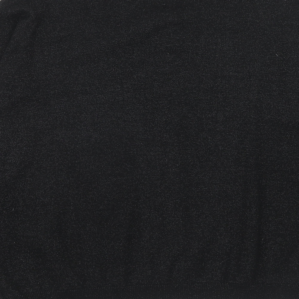 B.YOU Womens Black Round Neck Polyester Full Zip Jumper Size 12