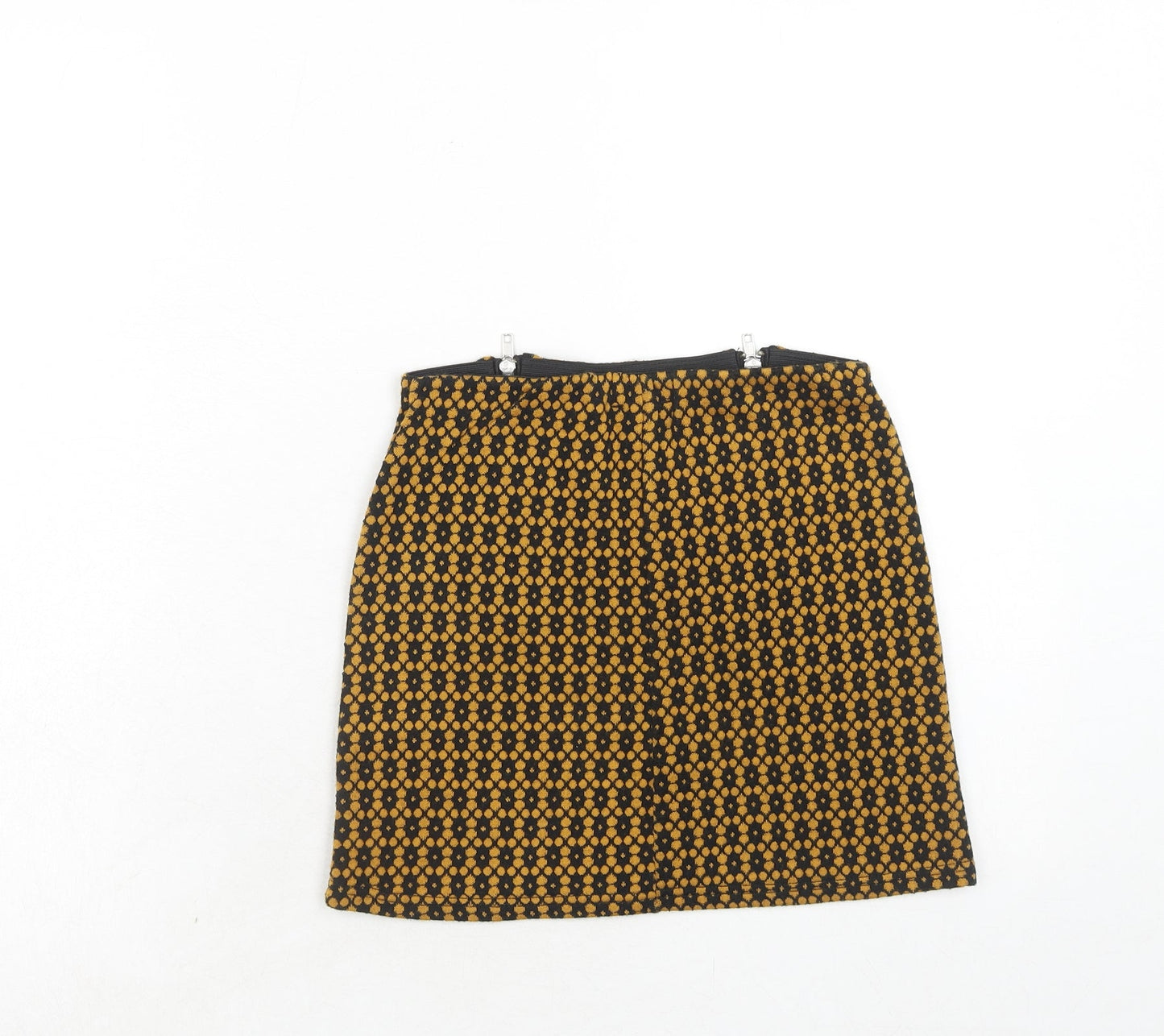Cooperative Womens Orange Geometric Acrylic Mini Skirt Size XS Zip