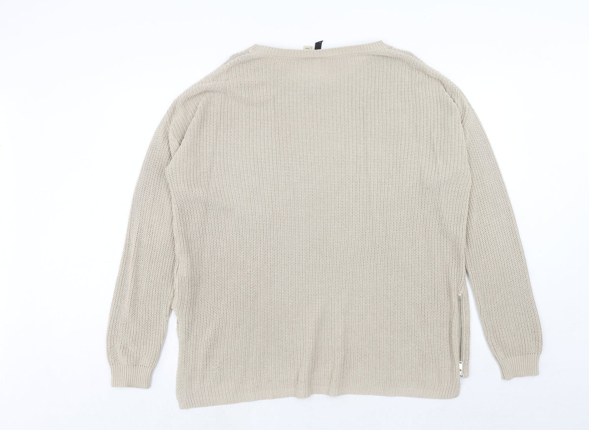 Womens UK Size M H&M Beige Pullover Jumper